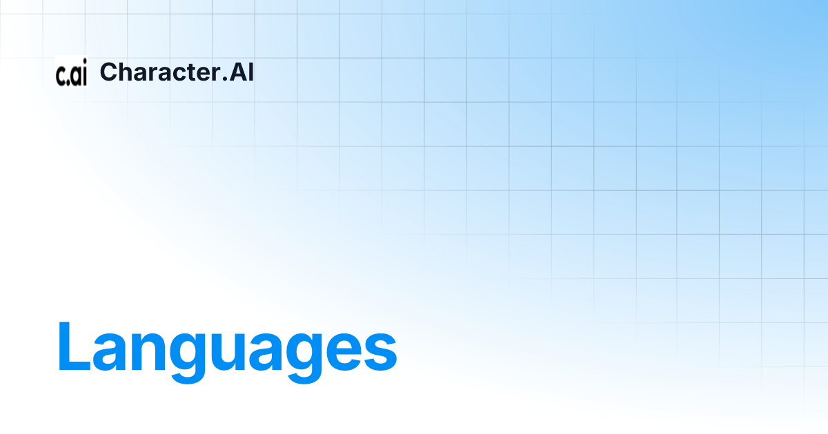 Languages | Character.AI